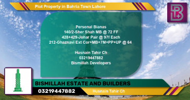 Residential Plot for Sale in Bahria Town, Lahore - (BP-57254)