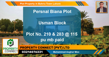 Residential Plot for Sale in Bahria Town, Lahore - (BP-57264)