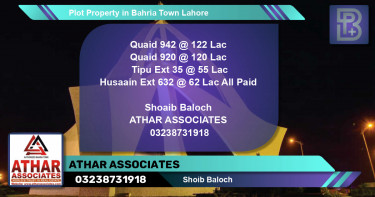 Residential Plot for Sale in Bahria Town, Lahore - (BP-57267)