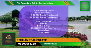 Residential Plot for Sale in Bahria Orchard, Lahore - (BP-57276)