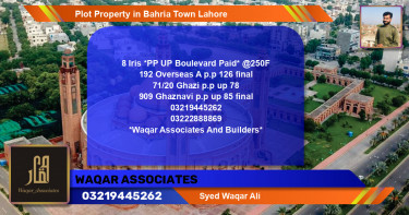 Residential Plot for Sale in Bahria Town, Lahore - (BP-57307)