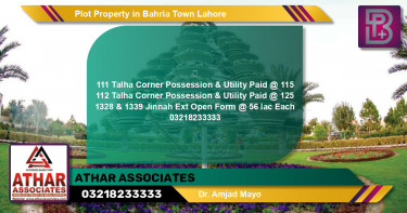 Residential Plot for Sale in Bahria Town, Lahore - (BP-57345)