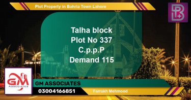 Residential Plot for Sale in Bahria Town, Lahore - (BP-57393)