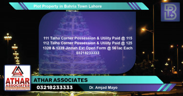 Residential Plot for Sale in Bahria Town, Lahore - (BP-57398)