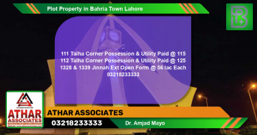 Residential Plot for Sale in Bahria Town, Lahore - (BP-57451)