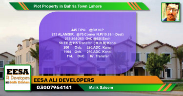 Residential Plot for Sale in Bahria Town, Lahore - (BP-57456)