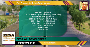 Residential Plot for Sale in Bahria Town, Lahore - (BP-57457)