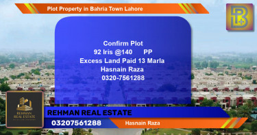 Residential Plot for Sale in Bahria Town, Lahore - (BP-57469)