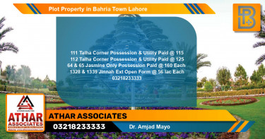 Residential Plot for Sale in Bahria Town, Lahore - (BP-57519)