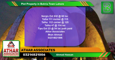 Residential Plot for Sale in Bahria Town, Lahore - (BP-57533)