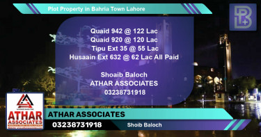 Residential Plot for Sale in Bahria Town, Lahore - (BP-57593)