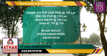 Residential Plot for Sale in Bahria Town, Lahore - (BP-57596)