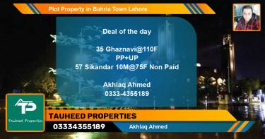 Residential Plot for Sale in Bahria Town, Lahore - (BP-57618)