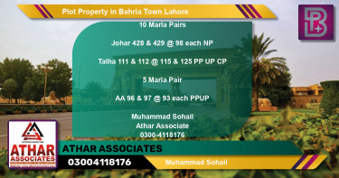 Residential Plot for Sale in Bahria Town, Lahore - (BP-57640)