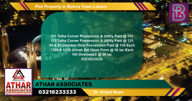 Residential Plot for Sale in Bahria Town, Lahore - (BP-57655)