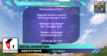 Residential Plot for Sale in Bahria Town, Lahore - (BP-57664)