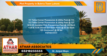 Residential Plot for Sale in Bahria Town, Lahore - (BP-57671)
