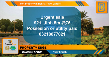 Residential Plot for Sale in Bahria Town, Lahore - (BP-57672)