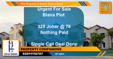 Residential Plot for Sale in Bahria Town, Lahore - (BP-57703)