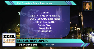 Residential Plot for Sale in Bahria Town, Lahore - (BP-57754)