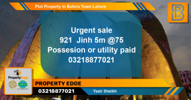 Residential Plot for Sale in Bahria Town, Lahore - (BP-57780)