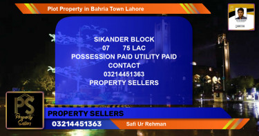 Residential Plot for Sale in Bahria Town, Lahore - (BP-57828)