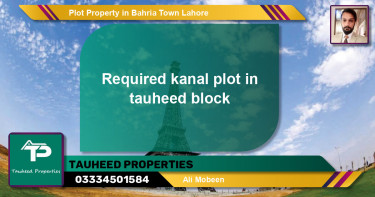 Residential Plot for Sale in Bahria Town, Lahore - (BP-57927)