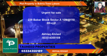 Residential Plot for Sale in Bahria Town, Lahore - (BP-57930)