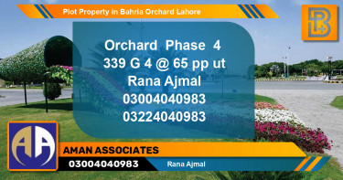 Residential Plot for Sale in Bahria Orchard, Lahore - (BP-57988)