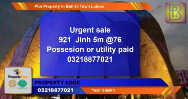 Residential Plot for Sale in Bahria Town, Lahore - (BP-58002)