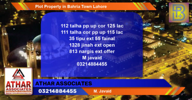 Residential Plot for Sale in Bahria Town, Lahore - (BP-58007)