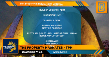 Residential Plot for Sale in Bahria Town, Lahore - (BP-58030)