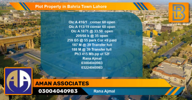 Residential Plot for Sale in Bahria Town, Lahore - (BP-58031)