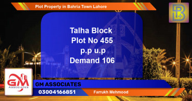 Residential Plot for Sale in Bahria Town, Lahore - (BP-58035)