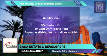 Residential Plot for Sale in Bahria Orchard, Lahore - (BP-58052)