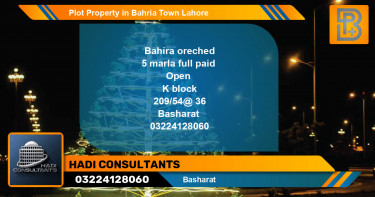 Residential Plot for Sale in Bahria Town, Lahore - (BP-58053)