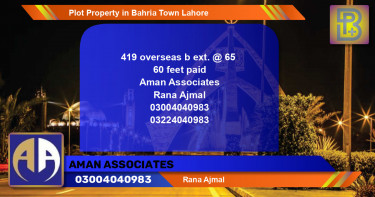 Residential Plot for Sale in Bahria Town, Lahore - (BP-58141)