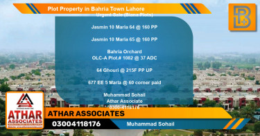Residential Plot for Sale in Bahria Town, Lahore - (BP-58190)