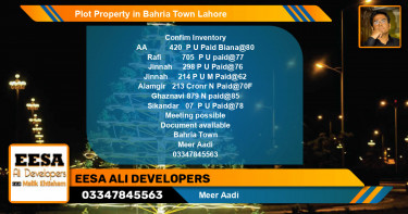 Residential Plot for Sale in Bahria Town, Lahore - (BP-58225)