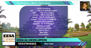 Residential Plot for Sale in Bahria Town, Lahore - (BP-58227)