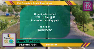 Residential Plot for Sale in Bahria Town, Lahore - (BP-58238)