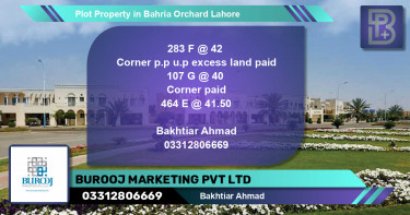 Residential Plot for Sale in Bahria Orchard, Lahore - (BP-58255)