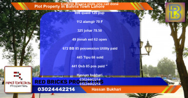 Residential Plot for Sale in Bahria Town, Lahore - (BP-58319)