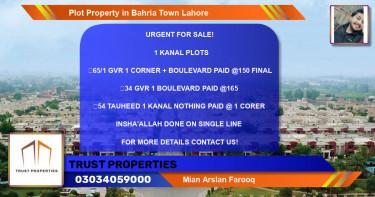 Residential Plot for Sale in Bahria Town, Lahore - (BP-58324)