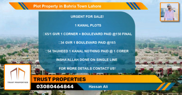 Residential Plot for Sale in Bahria Town, Lahore - (BP-58327)