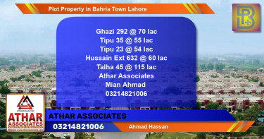 Residential Plot for Sale in Bahria Town, Lahore - (BP-58334)