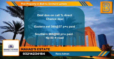 Residential Plot for Sale in Bahria Orchard, Lahore - (BP-58354)