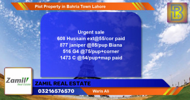 Residential Plot for Sale in Bahria Town, Lahore - (BP-58359)