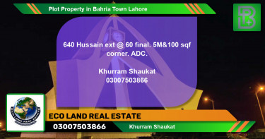 Residential Plot for Sale in Bahria Town, Lahore - (BP-58512)