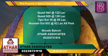 Residential Plot for Sale in Bahria Town, Lahore - (BP-58540)